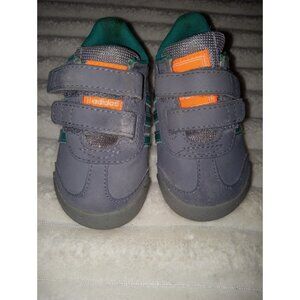 Adidas Baby Sneakers Size 3K Grey Orange Teal Infant Shoes
